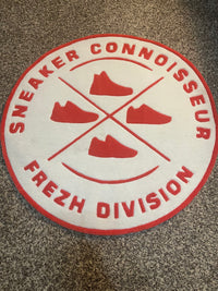 Sneaker Connoisseur Red/White 40” Tuft Rug