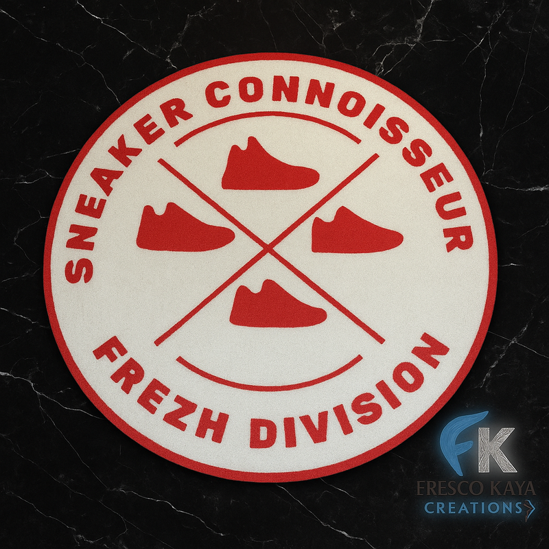 Sneaker Connoisseur Red/White 40” Tuft Rug