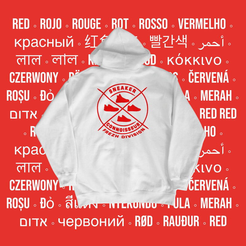 Sneaker Connoisseur V3 Hoodie (WHITE/RED)