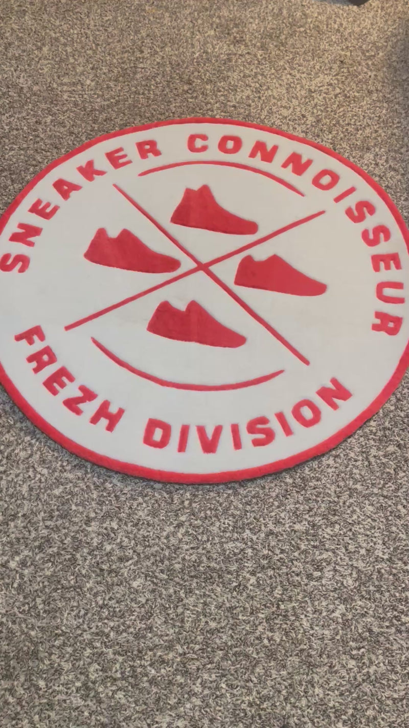 Sneaker Connoisseur Red/White 40” Tuft Rug